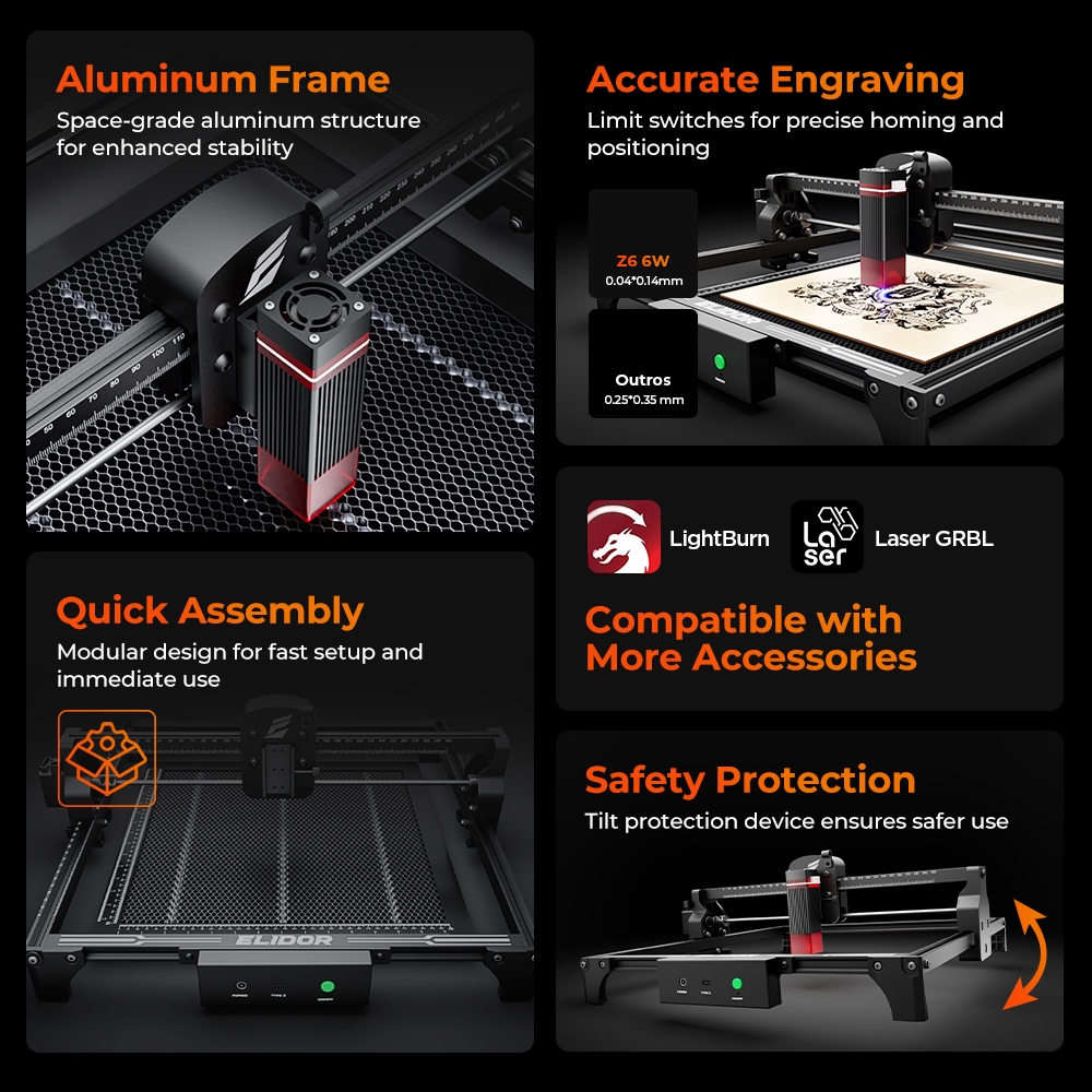 ELIDOR Z6 6W Lazer Gravür ve K - Industrial Laser Cutter incelemesi ve fiyatı
