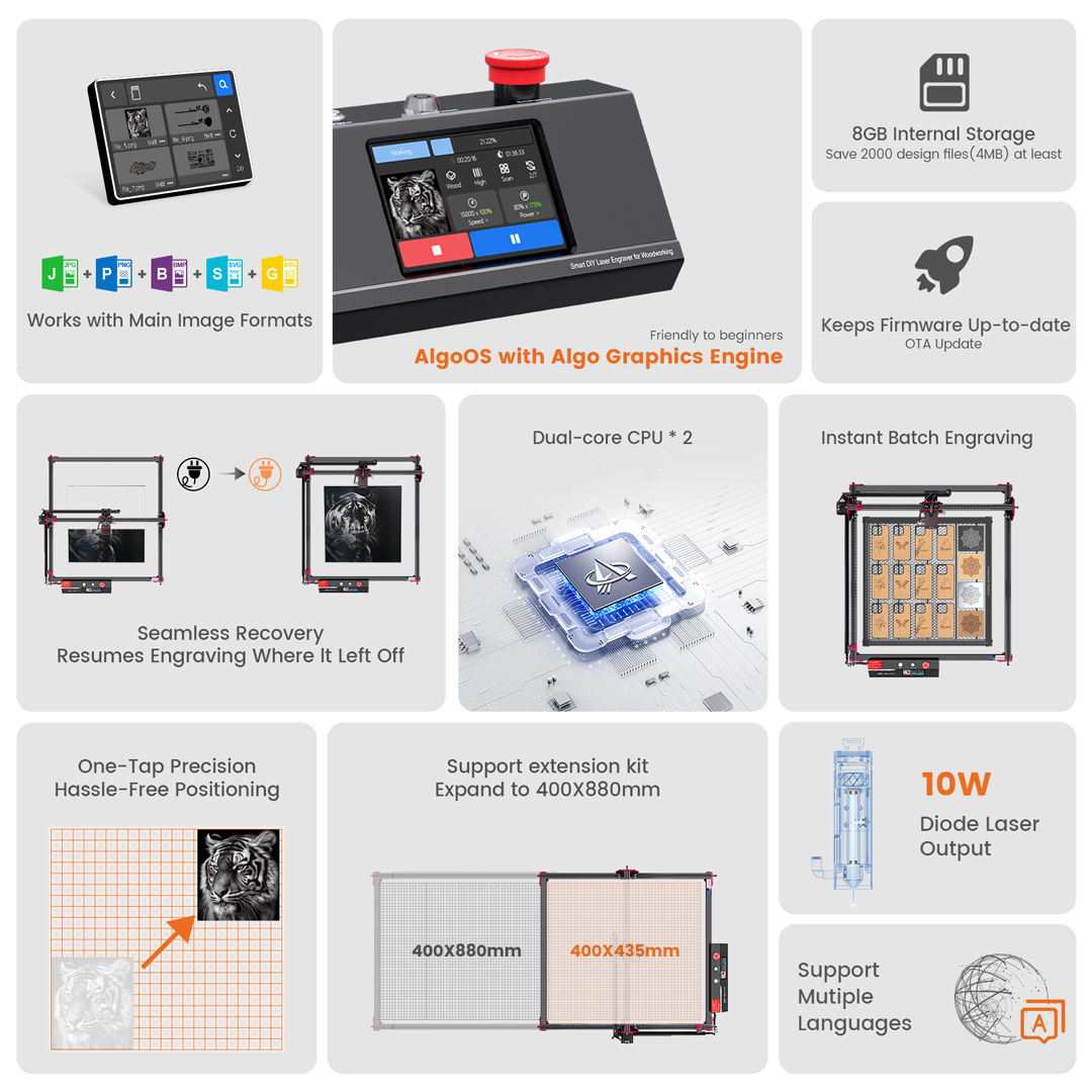 AlgoLaser DIY KIT MK2 10W Laze - Industrial Laser Cutting Machine incelemesi ve fiyatı